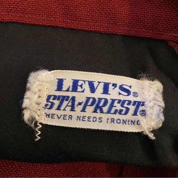 Vintage 60s Levi’s Upcycled High Waist Denim Cutoff Shorts Red - Picture 3 of 7